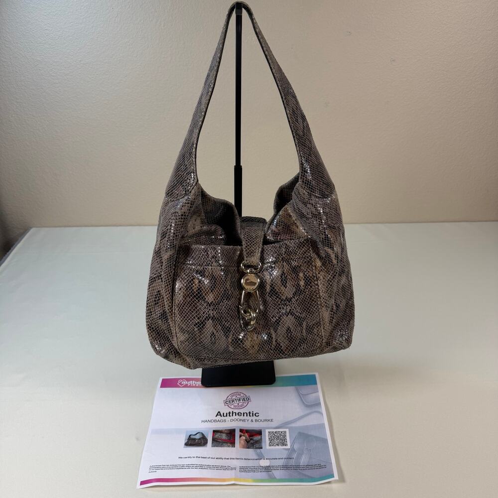 Dooney & Bourke snakeskin-embossed hobo bag good used condition with COA
